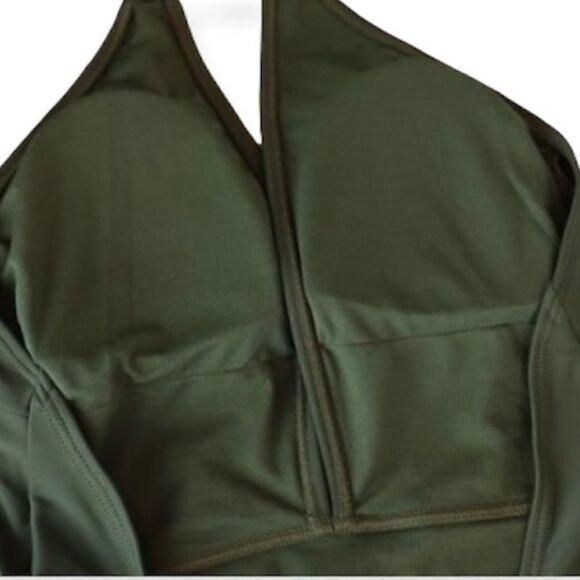 Ted Baker Pikaa Khaki Green Halter Swimsuit Size 10 New - Picture 5 of 11